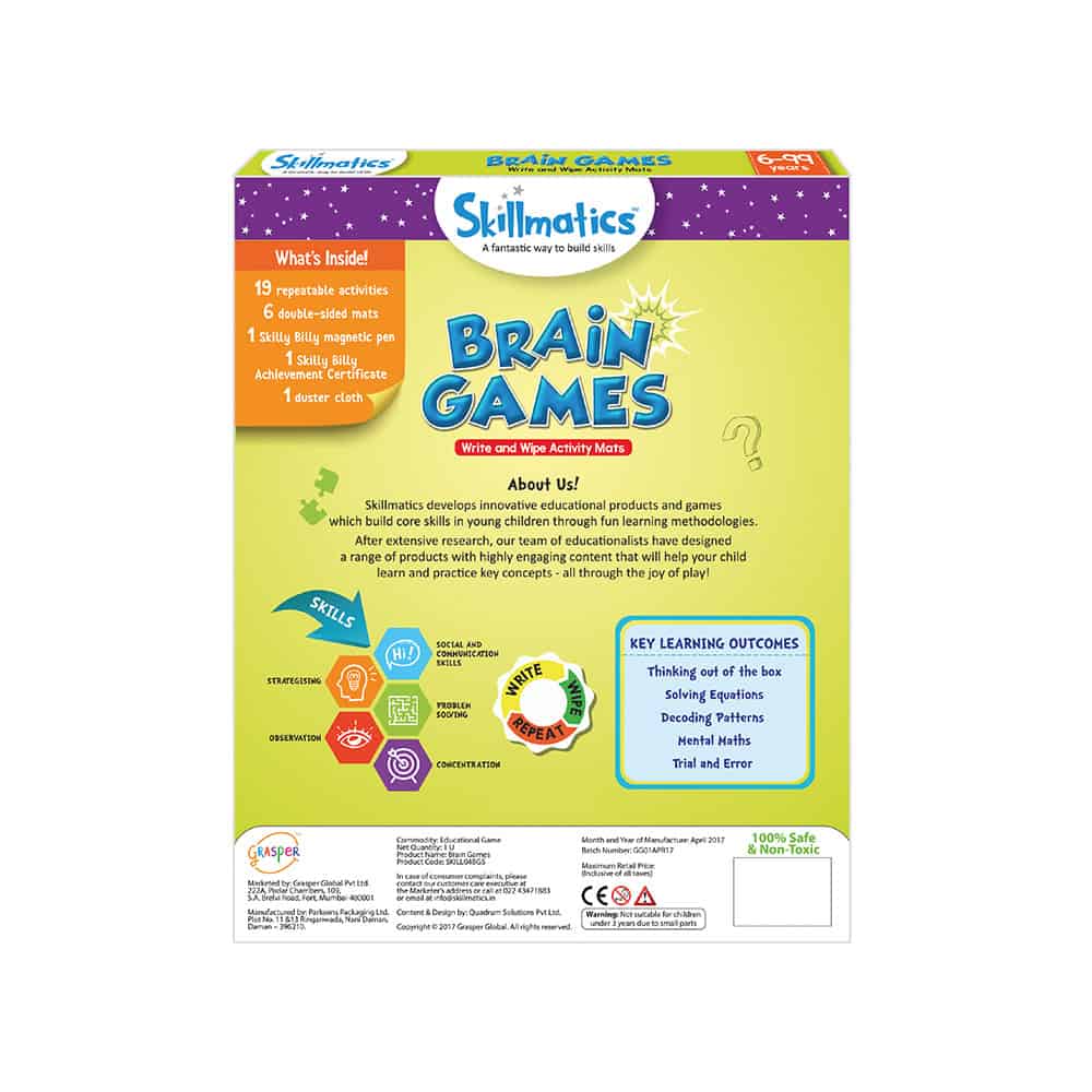 Skillmatics Brain Games - Teach Children Think and Reason Approach - Educational Activity Games for Kids